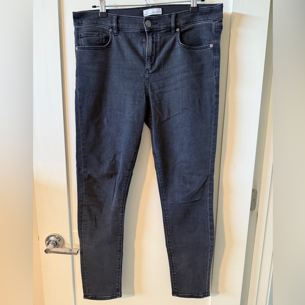 Faded Black Skinny Jeans, Size 10/30 by LOFT